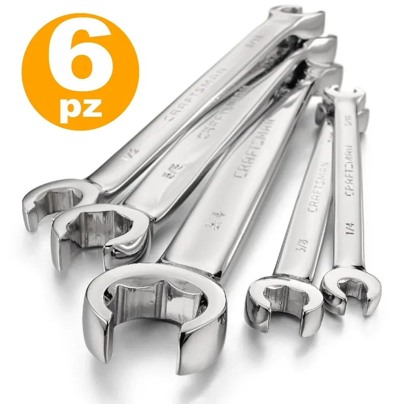 Prezzo Conveniente Trade Shop - Set Kit 6 Chiavi Poligonali Doppie Aperte Chrome Vanadium Chiave A Stella Anello -