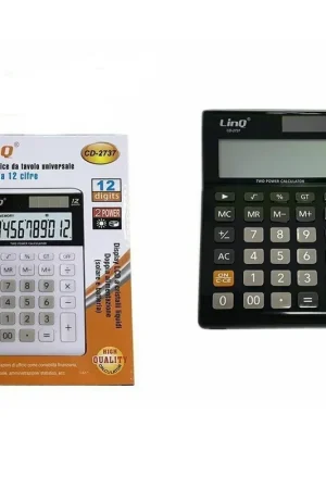 Prezzo Scontato Trade Shop - Calcolatrice Elettronica 12 Cifre Carica Solare Linq Cd-2737 Casa Scuola Ufficio -