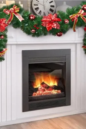 Trade Shop - Ghirlanda Natalizia Stella Natale Fiori Palline Fiocchi 200cm Decorazioni Rosso - Ultimissimo Modello