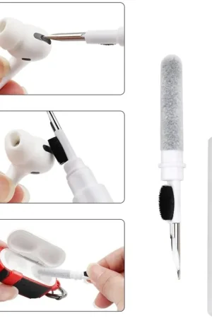 Trade Shop - Penna Spazzola Multifunzione Per La Pulizia Degli Auricolari Bluetooth Airpods - Nuova Collezione