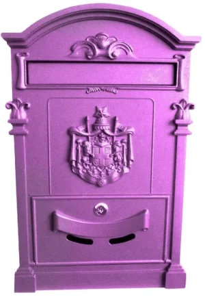 Novità Trade Shop - Cassetta Postale Buca Lettere In Stile Antico Classico In Alluminio Verniciato - Viola