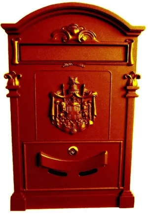 Trade Shop - Cassetta Postale Buca Lettere In Stile Antico Classico In Alluminio Verniciato - Marrone Ordina Subito