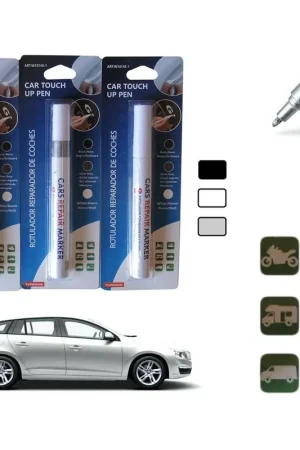 Trade Shop - Penna Pennarello Per Ritocco Graffi Carrozzeria Elimina Ripara Auto Moto - Grigio Popolare