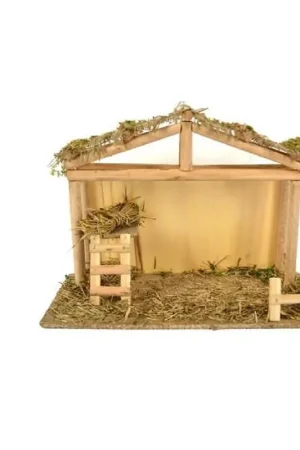 Più Venduto Trade Shop - Capanna Con Scaletta Tetto Juta 35x26x15 Cm Presepe Addobbo Decorazione Natale -