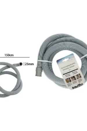 Trade Shop - Tubo Di Scarico Universale Per Lavatrice Lavastoviglie Da 150cm Corrugato Grigio - Ultimissimo Modello