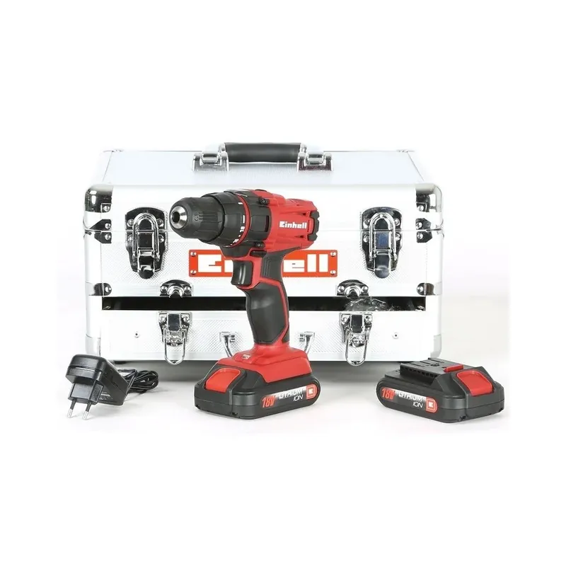 Scelto Dai Clienti Trade Shop - Trapano Avvitatore Einhell 18v Tc-cd 18-2 Li Kit Valigetta Alluminio -