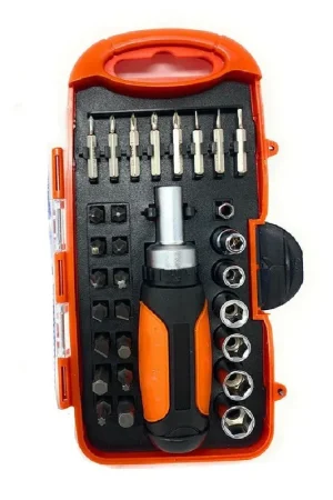 Bestseller Trade Shop - Kit 30 Pz Cacciaviti A Cricchetto Multiuso Inserti Punte A Croce Torx Esagonali -