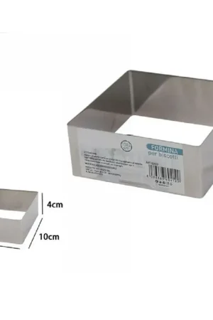 Professionale Trade Shop - Set 12 Pezzi Forme Formina Stampi Per Dolci Torte Biscotti Quadrati 10x4cm 60412 -