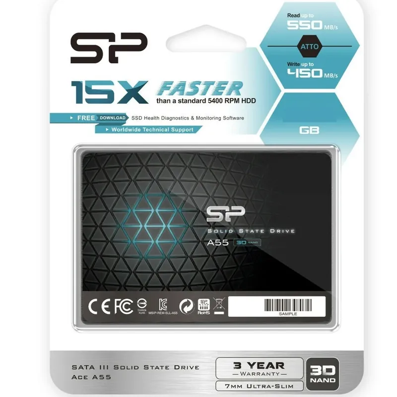 Novità Trade Shop - Hard Disk Interno Ssd 128gb High Sata 3 2,5'' Per Computer Desktop Laptop Sp A55 -