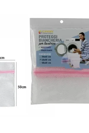Più Venduto Trade Shop - Sacco Rete Sacchetto Per Lavatrice Salvabiancheria Bucato Con Zip 40x50cm 69621 -