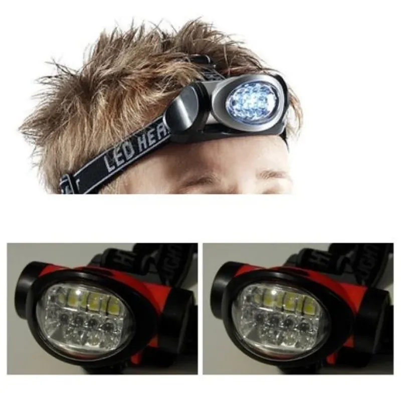 Spedito Oggi Trade Shop - Torcia Led Frontale Da Testa Luce Lampada Ricaricabile 6 Led Camping Caccia -