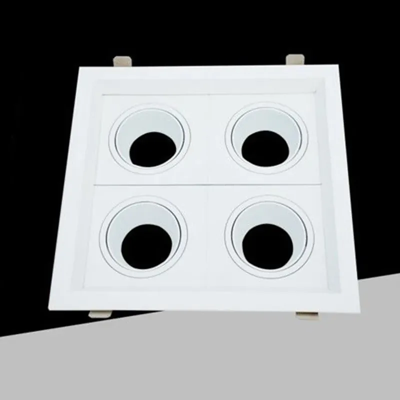 Promozione Trade Shop - Portafaretto Quadruplo Orientabile Incasso Bianco Per Lampadine Gu10/gu5.3 P33-b4 -