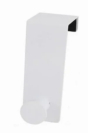 Trade Shop - Appendiabiti Da Porta Con 1 Gancio 4x11.5cm Bianco Per Asciugamani Vestiti 87778 - Spedizione Espresso
