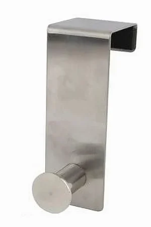 Trade Shop - Appendiabiti Da Porta Con 1 Gancio 4x11.5cm Silver Per Asciugamani Vestiti 87782 - Spedizione Espresso