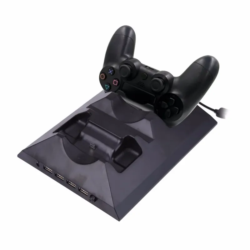 Novità Trade Shop - Base Doppia Ricarica Joystick Con Ventola Per Ps4 Console Controller Joypad Usb -