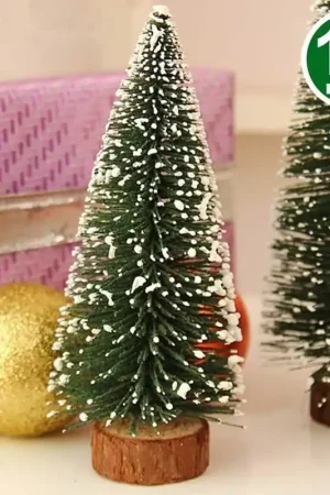 Trade Shop - Set 12 Alberelli Innevati Mini Albero Natale 10cm Decorazioni Addobbi Natalizi - Popolare