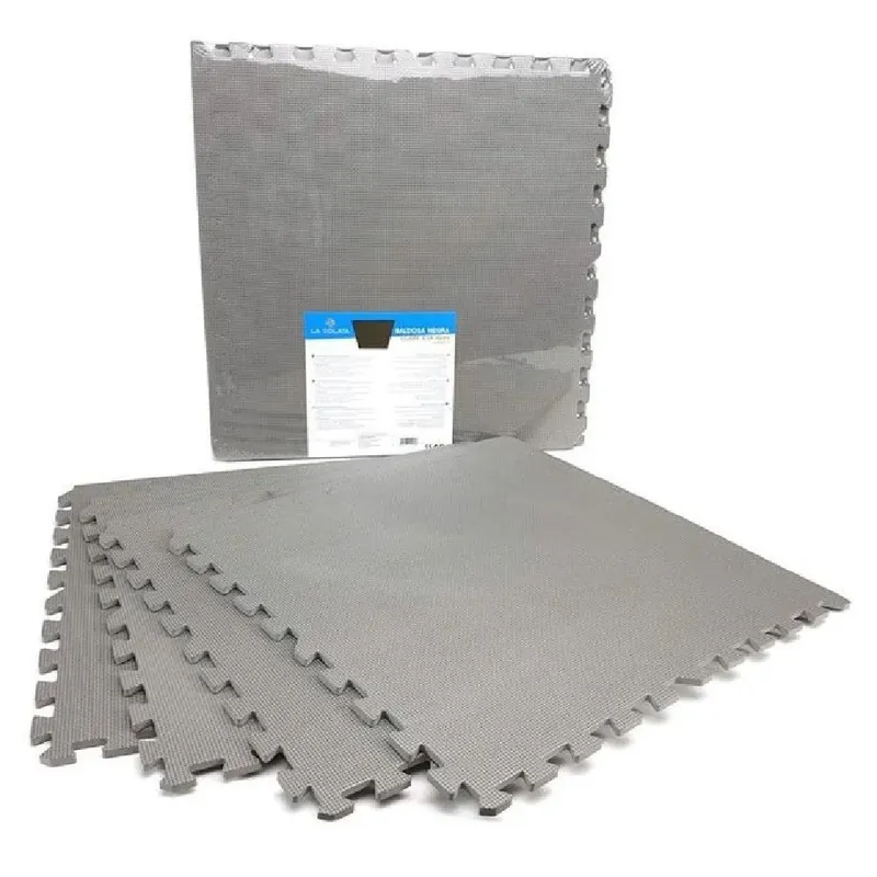Trade Shop - Set 4 Pezzi Piastrella Eva Colore Grigio 60x60 Cm Tappeto Puzzle Multiuso 194702 - Offerta Limitata