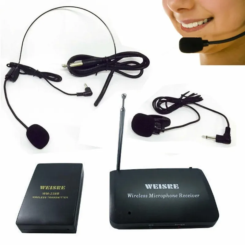 Trade Shop - Microfono Ad Archetto Wireless Senza Fili Con Centralina E Trasmettitore - Nuova Collezione