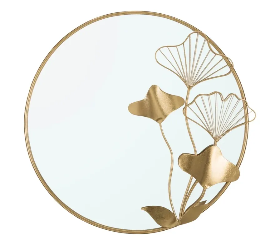 Specchio With Flower 75x3,5x72 cm in Ferro e MDF Oro Vendita Finale