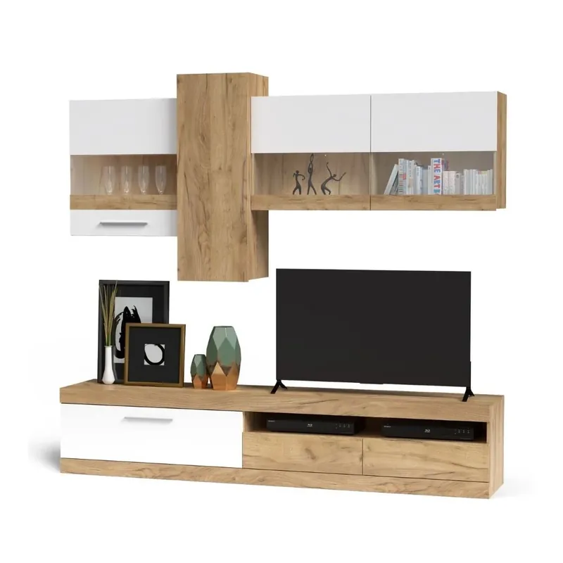 Prezzo Scontato Parete attrezzata rovere e bianco 235x44,1x195