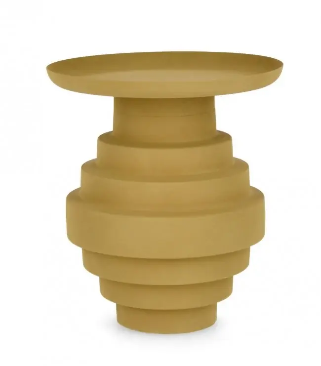 Tavolino senape D.35.5 x 40h in acciaio Super Prezzo