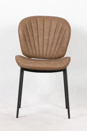 2X Sedia Elice colore tortora vintage gambe in metallo colore nero H85xL47.5xP65.5 Quantità Limitata