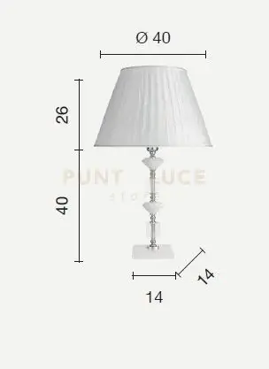 LUME GRANDE GALA 1 LUCI ATTACCO E14 ORO E TRASPARENTE H.40+26CM Subito Disponibile