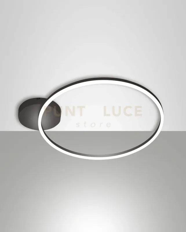 Novità GIOTTO PLAFONIERA NERA D.60CM A LED 3000K - 36W - 3780 lm DIMMERABILE SMART C/ACCESS.