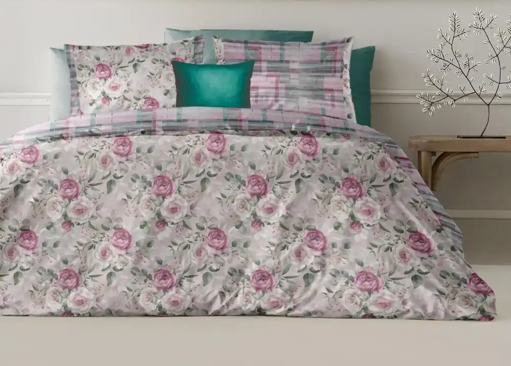 Non Perdere Copripiumino Double Face Matrimoniale Digitale Cotone Percalle Pink Linea Loft