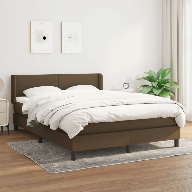 Vendita Finale Giroletto a Molle con Materasso Marrone Scuro 140x200cm Tessuto