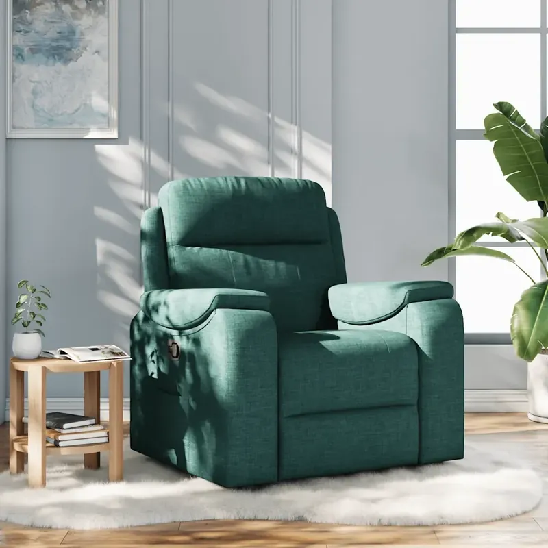 Economico Poltrona Reclinabile in Tessuto Verde Scuro 4015686