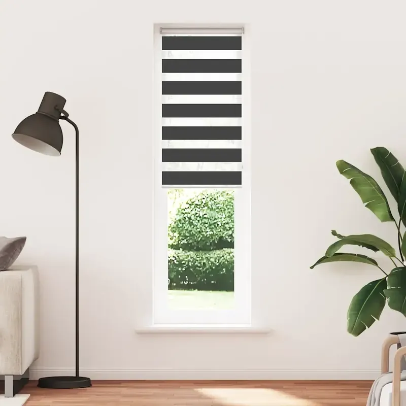 Tenda a Rullo Zebra Nero Larghezza Tessuto 60,9 cm Poliestere 4014280 Solo Oggi
