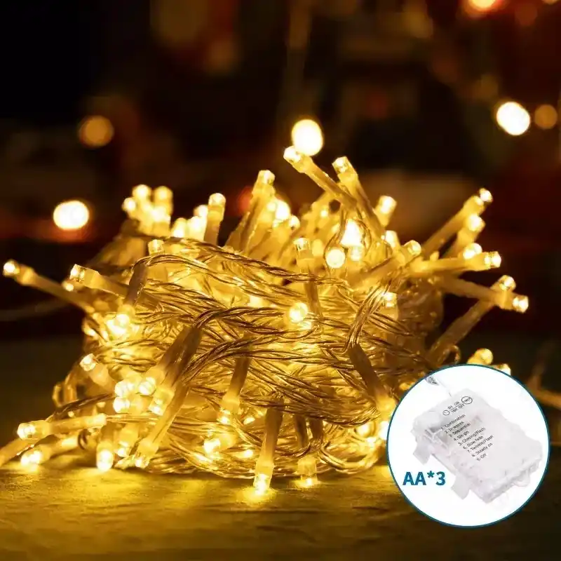 Occasione Imperdibile LUCI A STRINGA PIATTE CON BATTERIA 3AA BIANCO CALDO 15 M