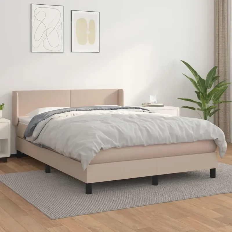 Professionale Giroletto a Molle con Materasso Cappuccino 140x190cm Similpelle
