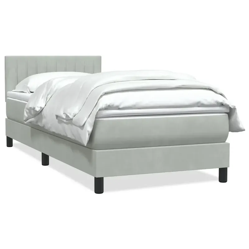 Compra Oggi Stesso Giroletto a Molle con Materasso Grigio Chiaro 80x220 cm Velluto 3316425