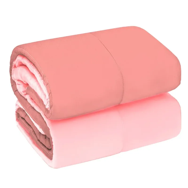 Trapunta Piumone Invernale DoubleFace 250gr Coperta Calda Letto Matrimoniale Made In Italy Rosa Offerta