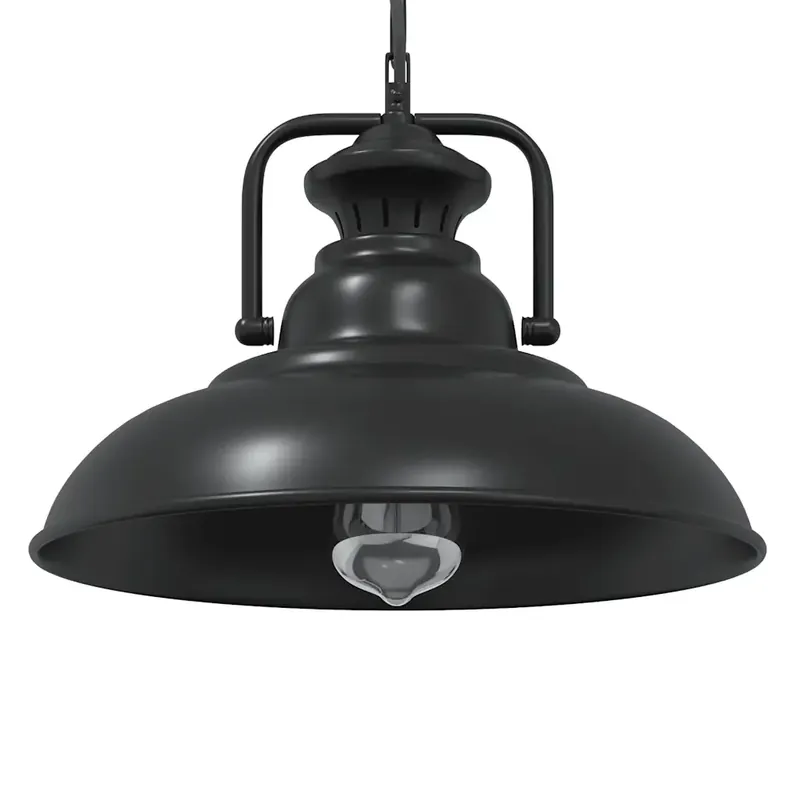 Lampada a Sospensione E27 Nero Ø31 cm in Metallo 4103456 Ultima Occasione