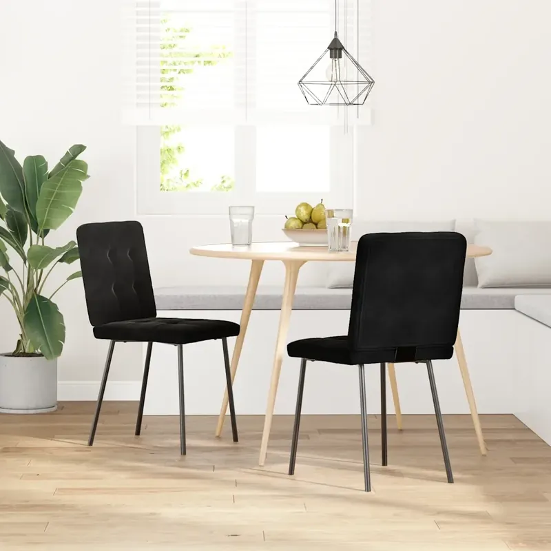Sedie da Pranzo 2 pz Nere in Velluto 4101063 Direttamente Dal Produttore