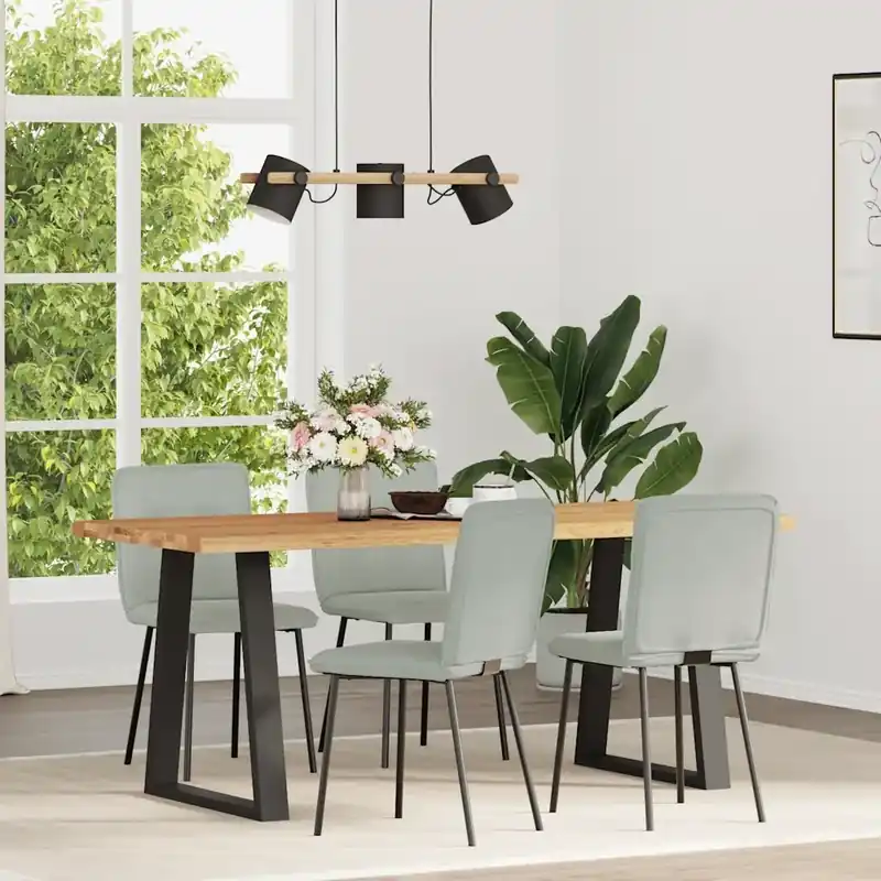 Sedie da Pranzo 4 pz Grigio Chiaro in Velluto 3315309 Ultima Occasione