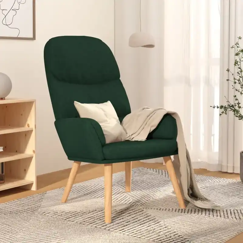Prezzo Di Fabbrica Sedia Relax Verde Scuro in Tessuto 340995