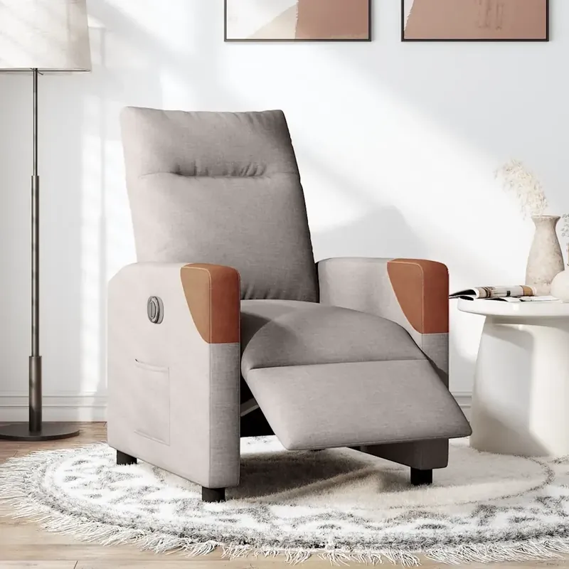 Poltrona Elettrica Reclinabile Tortora in Tessuto 3323995 Compra Online