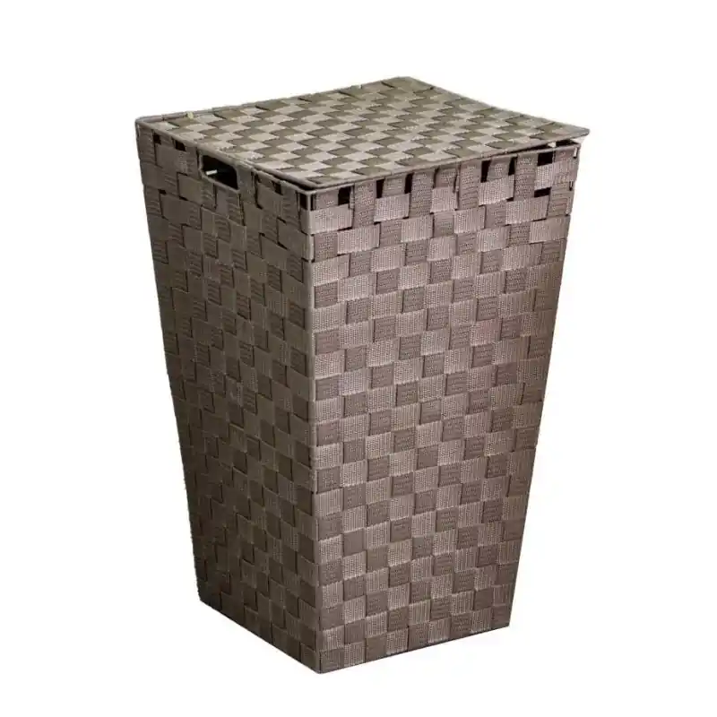 Compra Oggi Stesso Cestone poliestere tortora quadro cm 33x33h53