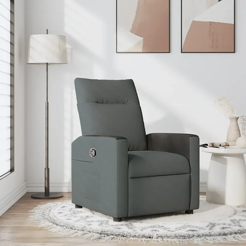 Poltrona reclinabile in tessuto grigio scuro 4104826 Vendita Finale