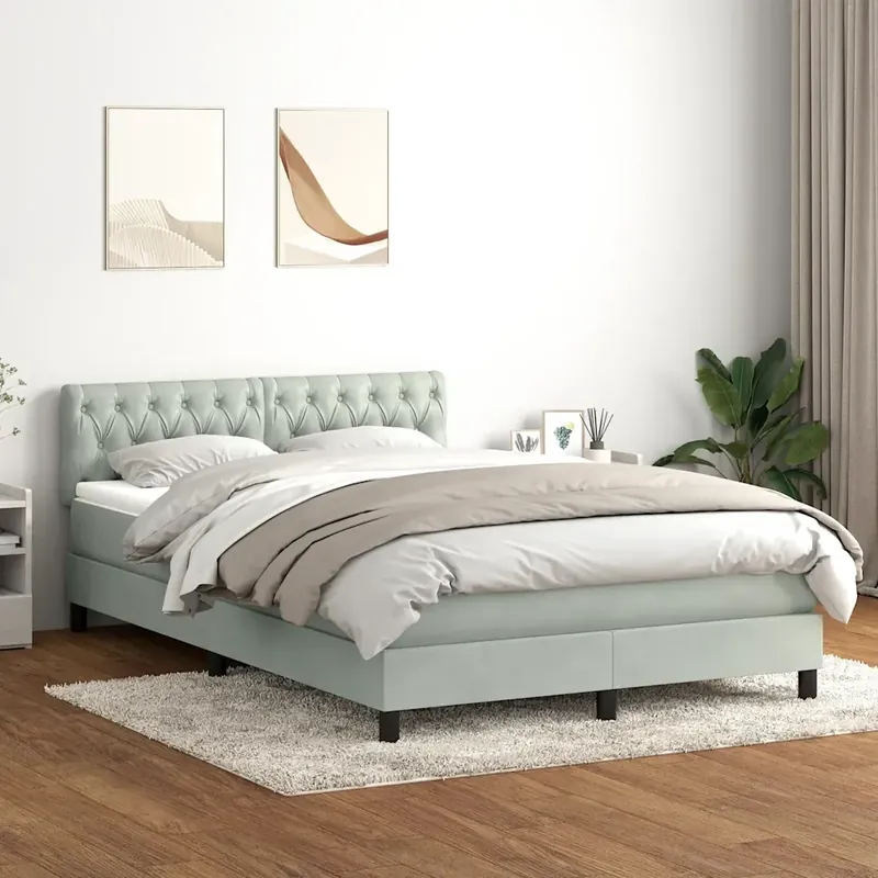 Giroletto a Molle con Materasso Grigio Chiaro 160x210cm Velluto 3316503 Miglior Prezzo