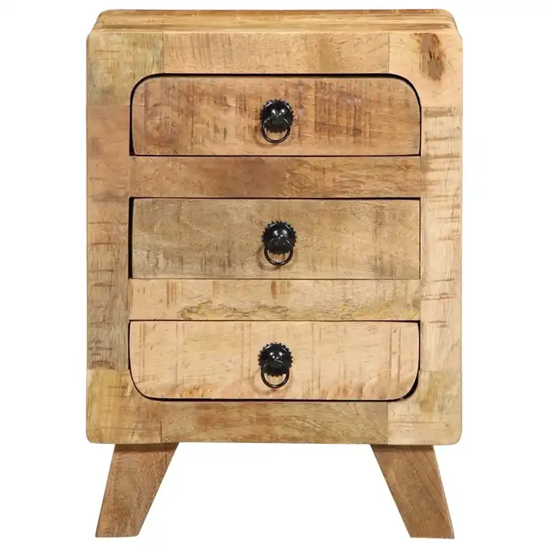 Sconto Comodino 37x32x50 cm in Legno Massello di Mango Grezzo 4104515