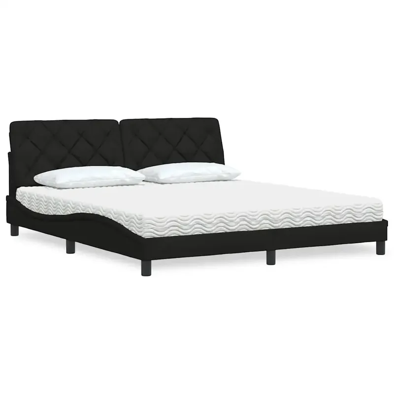 Letto con Materasso Nero 180x200 cm in Tessuto 3310757 Subito Disponibile
