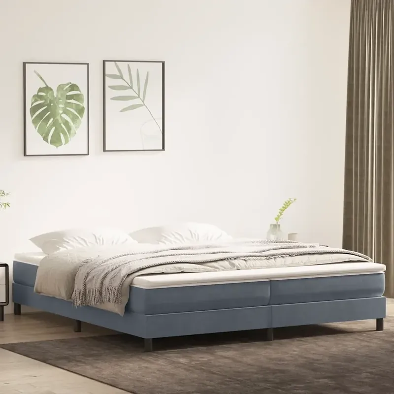 Letto a Molle senza Materasso Grigio Scuro 200x210 cm Velluto 3315844 Compra Adesso