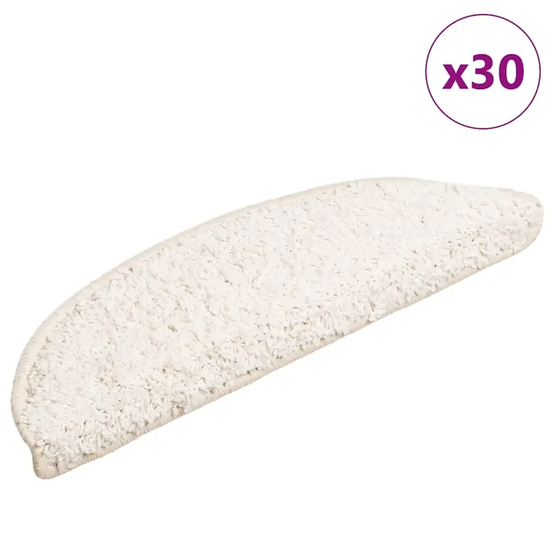 Tappetini per scale 30 pz 56x17x3 cm Bianco Semicircolari 3365805 Reso Gratuito