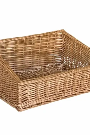 Economico Cesta espositore portapane in vimini quadrato cm 45 x 45 h 21