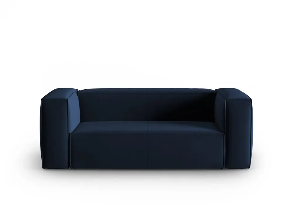 Cosmopolitan Design - Divano "Mackay" 2 posti in velluto blu reale Consegna Rapida